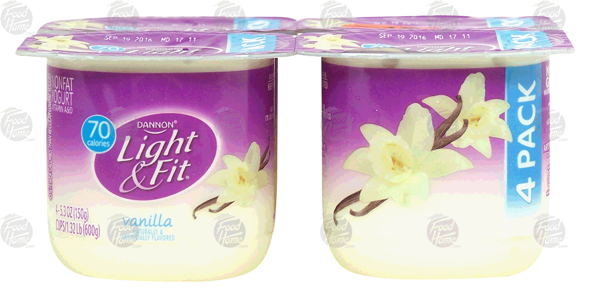 Dannon Light & Fit vanilla flavor nonfat yogurt, 5.3-oz. Full-Size Picture